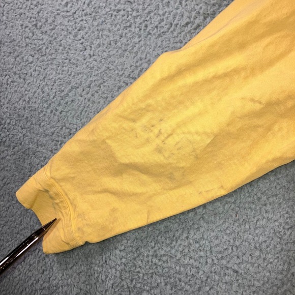 H&M LOGG Denim Trucker Jacket Men L Yellow Button Up Utility Bright Spring Retro - Picture 8 of 11